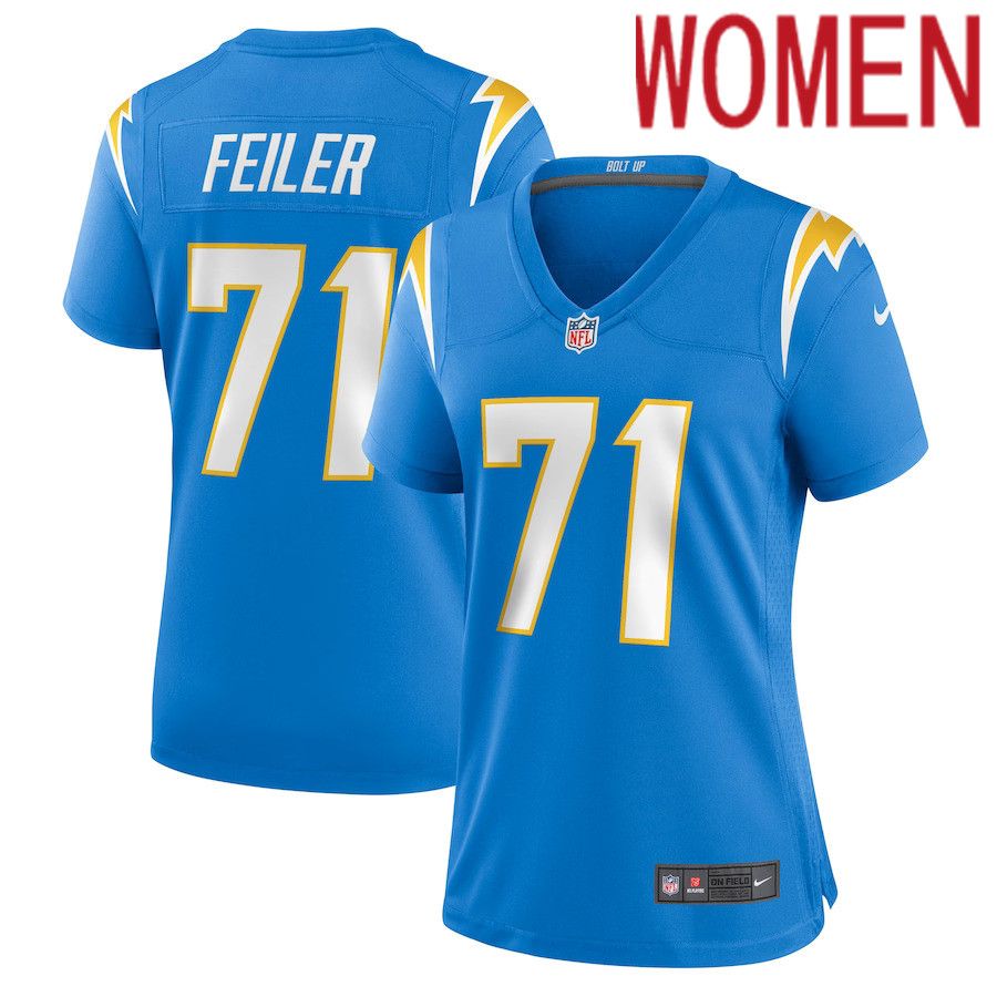 Women Los Angeles Chargers 71 Matt Feiler Nike Powder Blue Game Player NFL Jersey